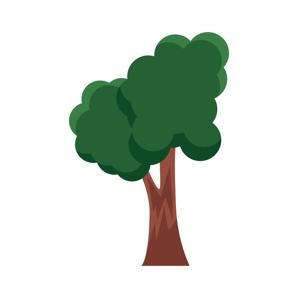 leafy tree flat style icon vector