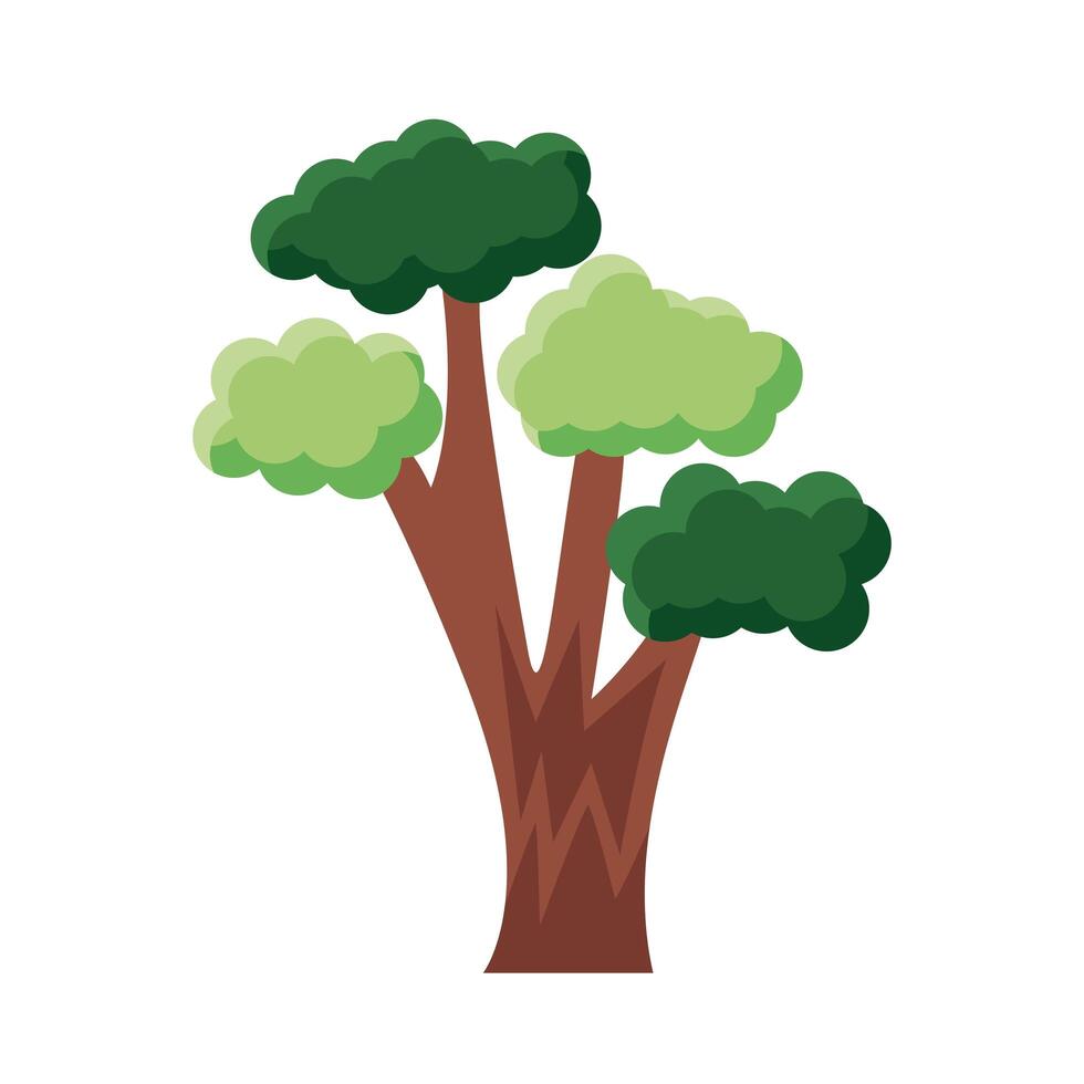 branched tree flat style icon vector