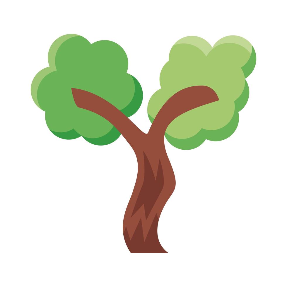 leafy tree flat style icon vector