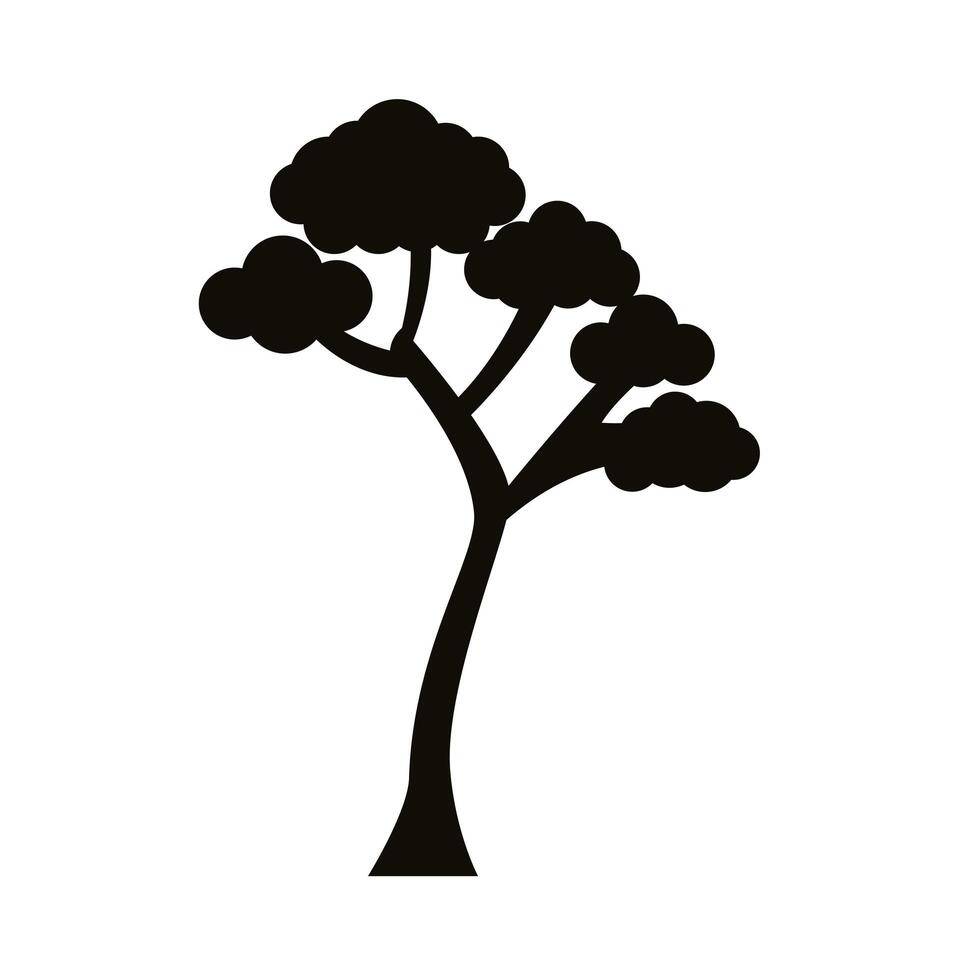 branched tree silhouette style icon vector