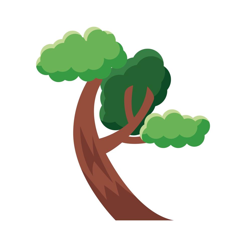 icono de estilo plano de árbol frondoso vector