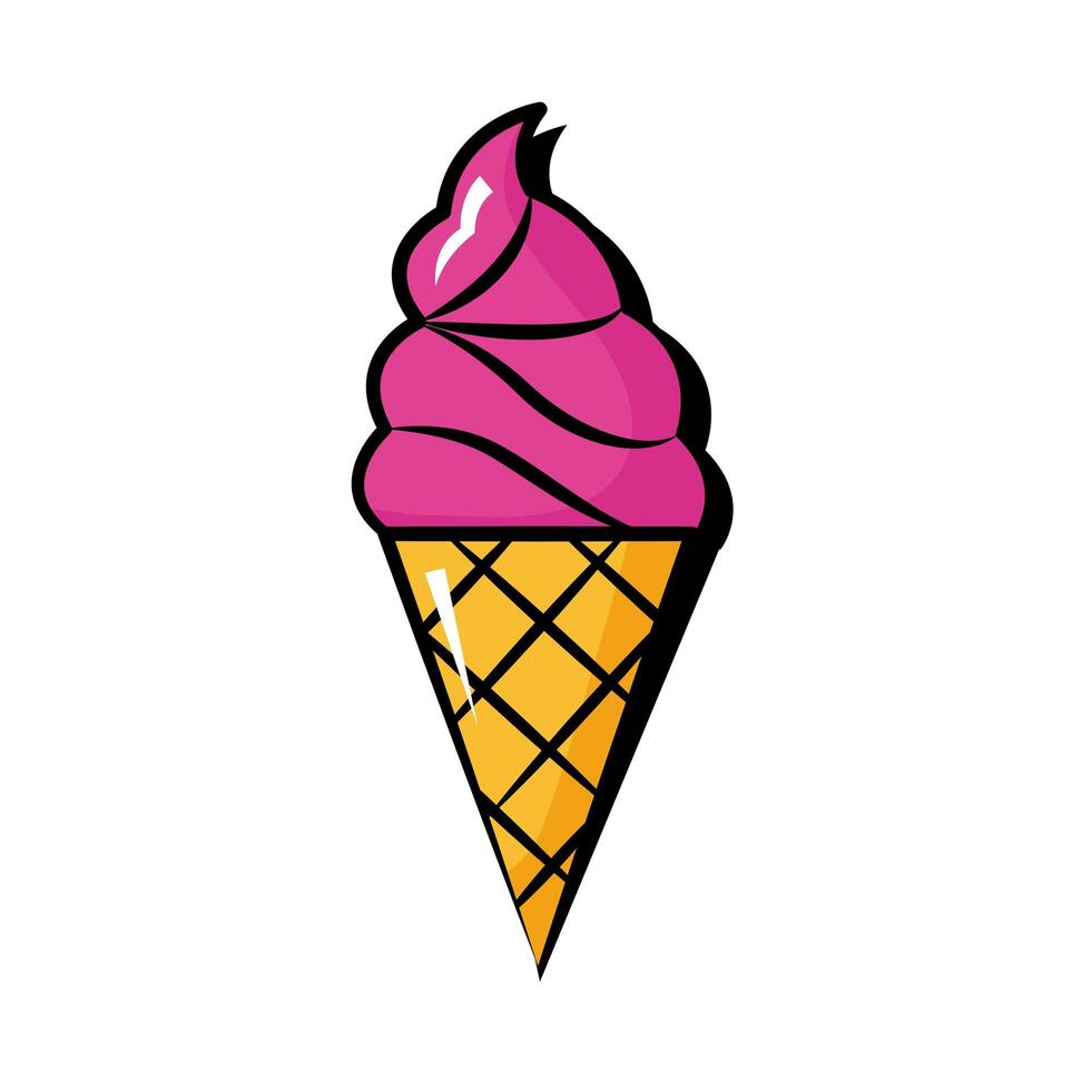 helado estilo pop art plano vector