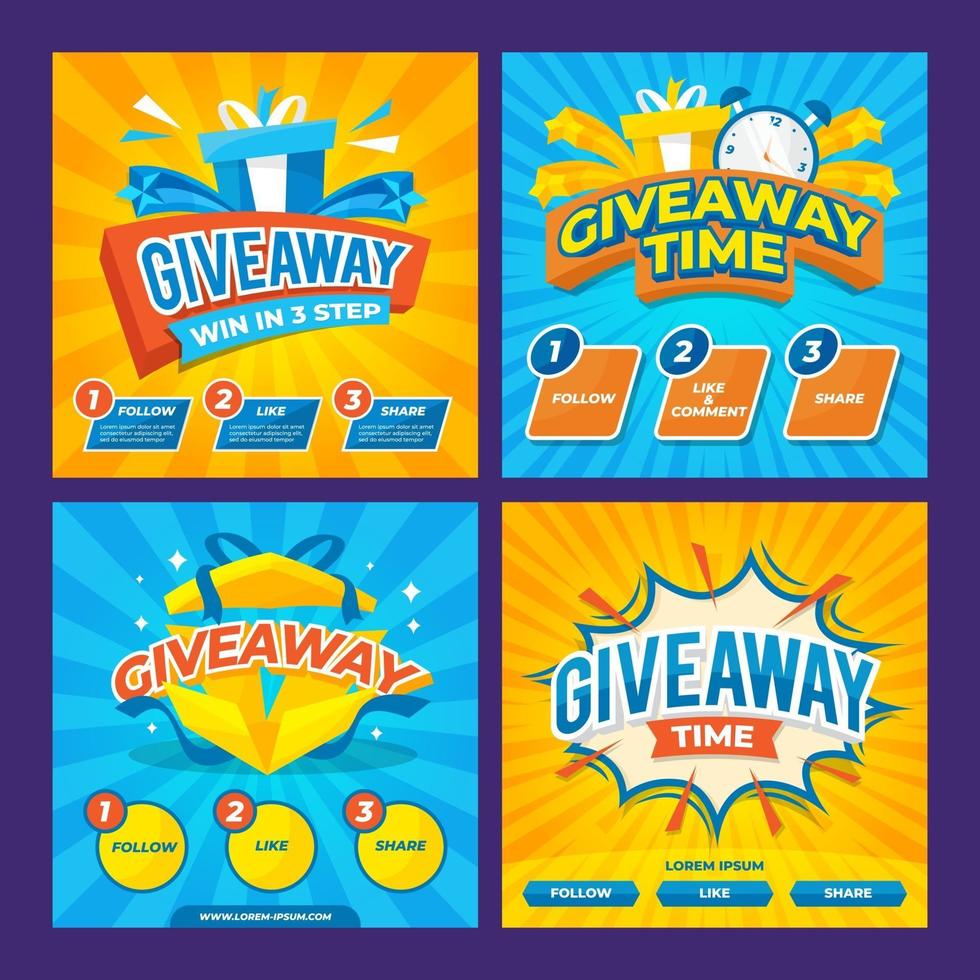 Giveaway Social Media Post Collection vector