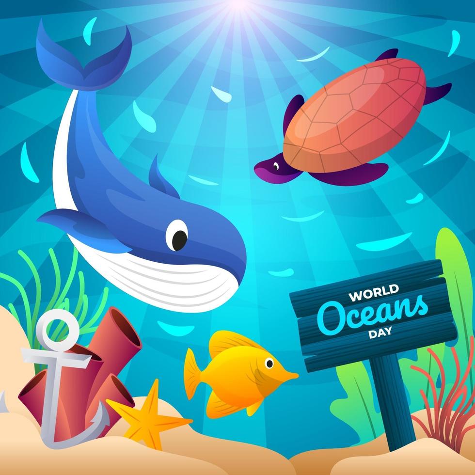 World Oceans Day vector