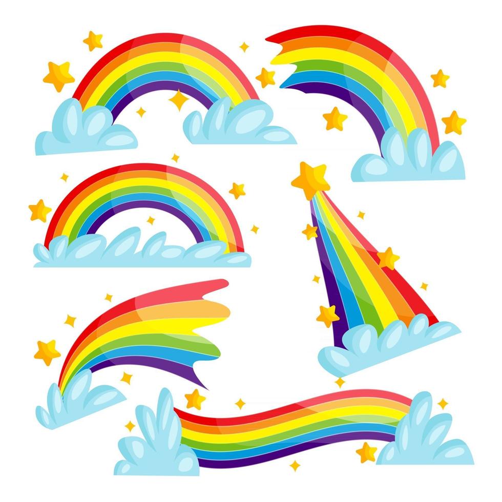 Rainbow Sticker Collection vector