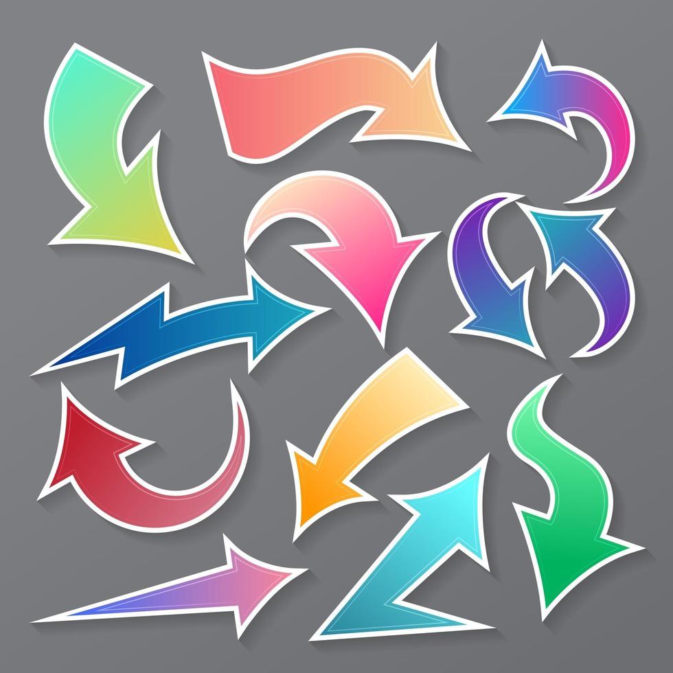 Colorful Arrow Element Collection vector