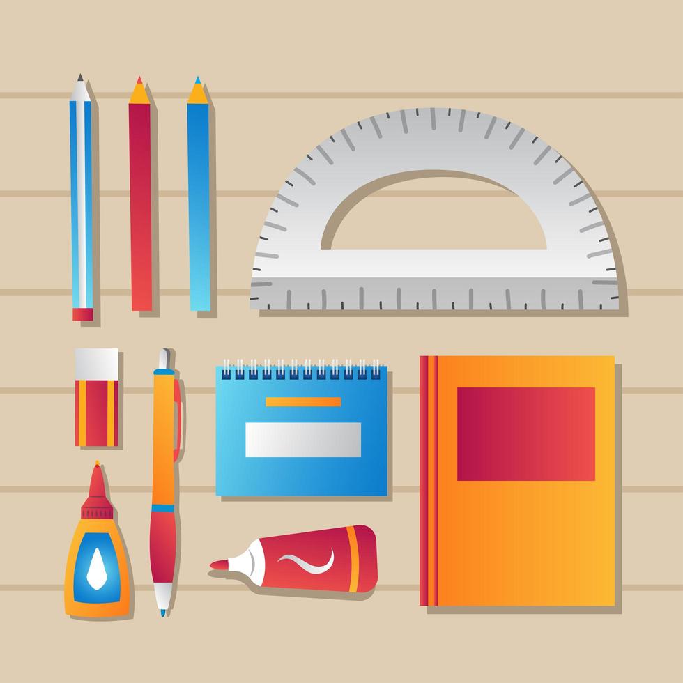 Stationary Icon Template Set vector