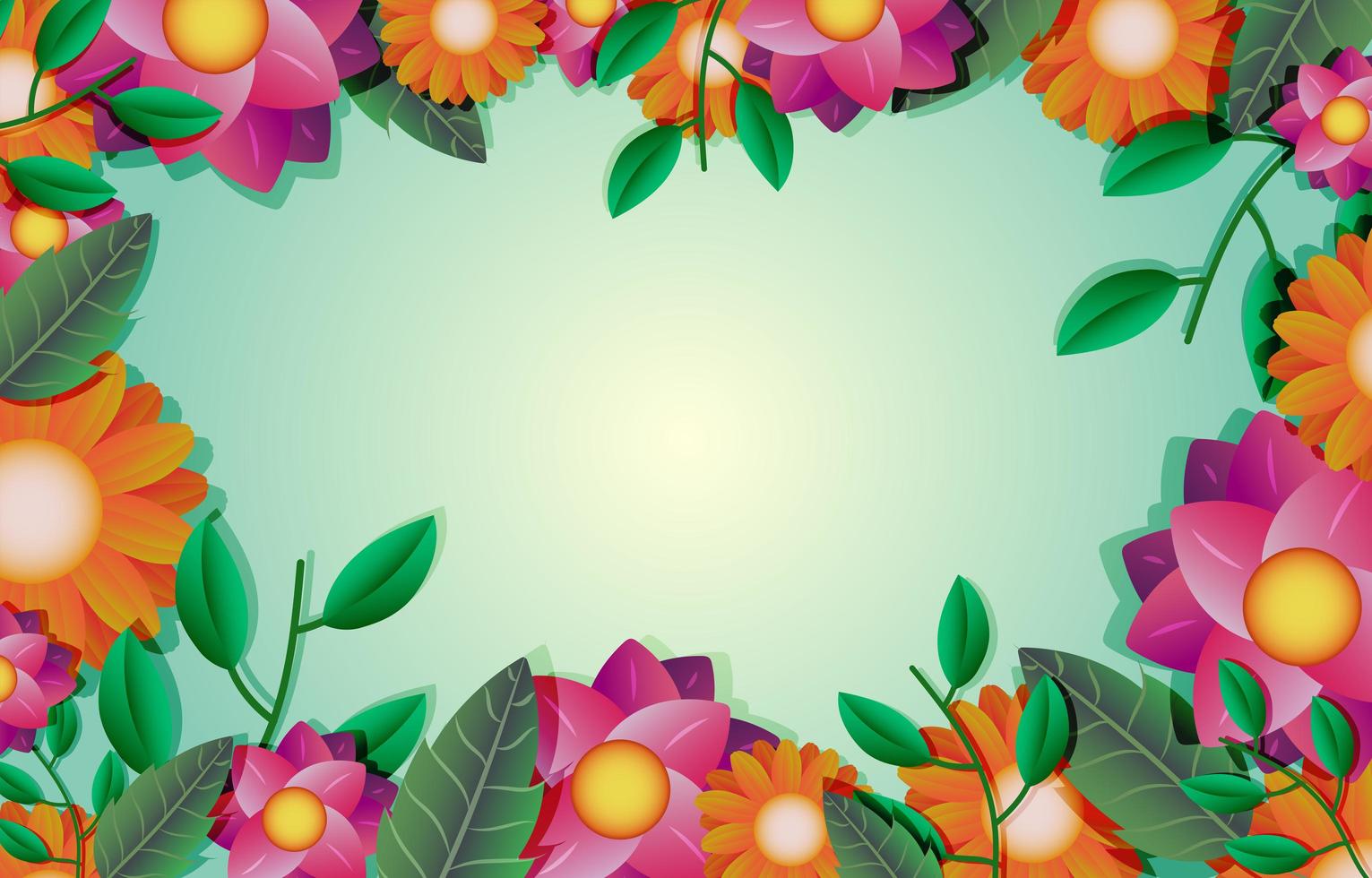 Colorful Flowers Background Template vector