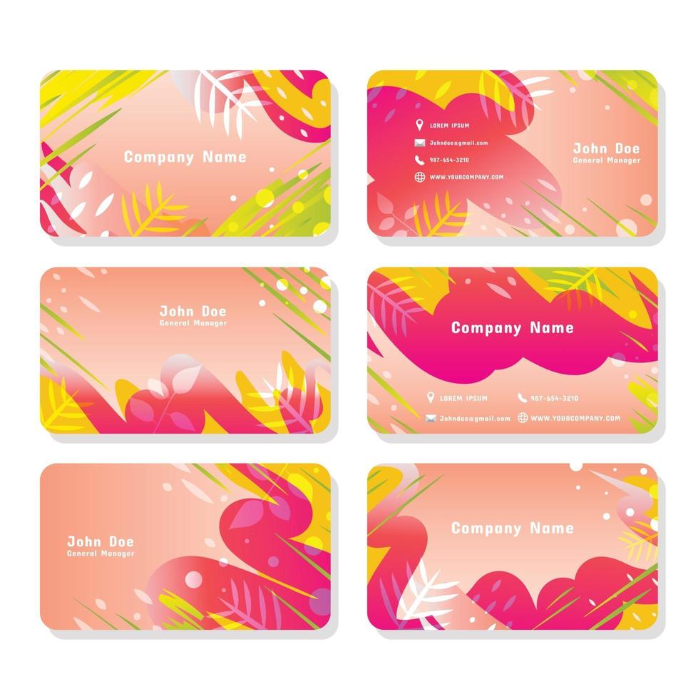 Abstract Business Card Template Set vector