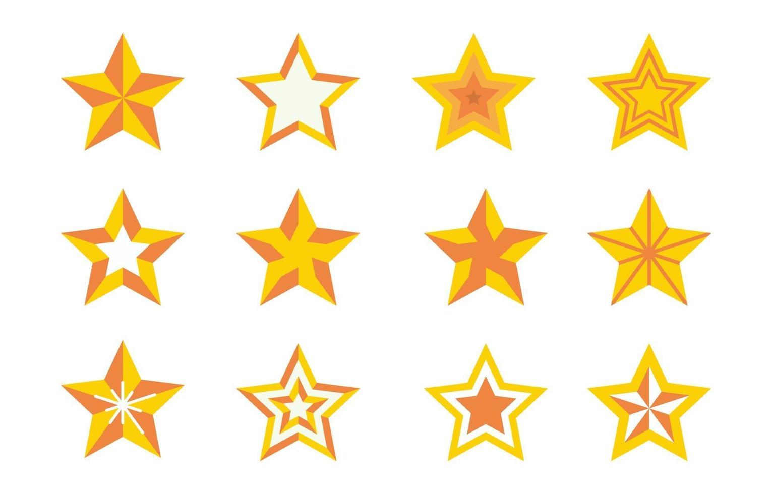 Star Element Full Color Icon Set vector