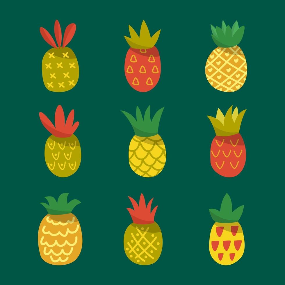 icono de fruta tropical de verano de piña vector