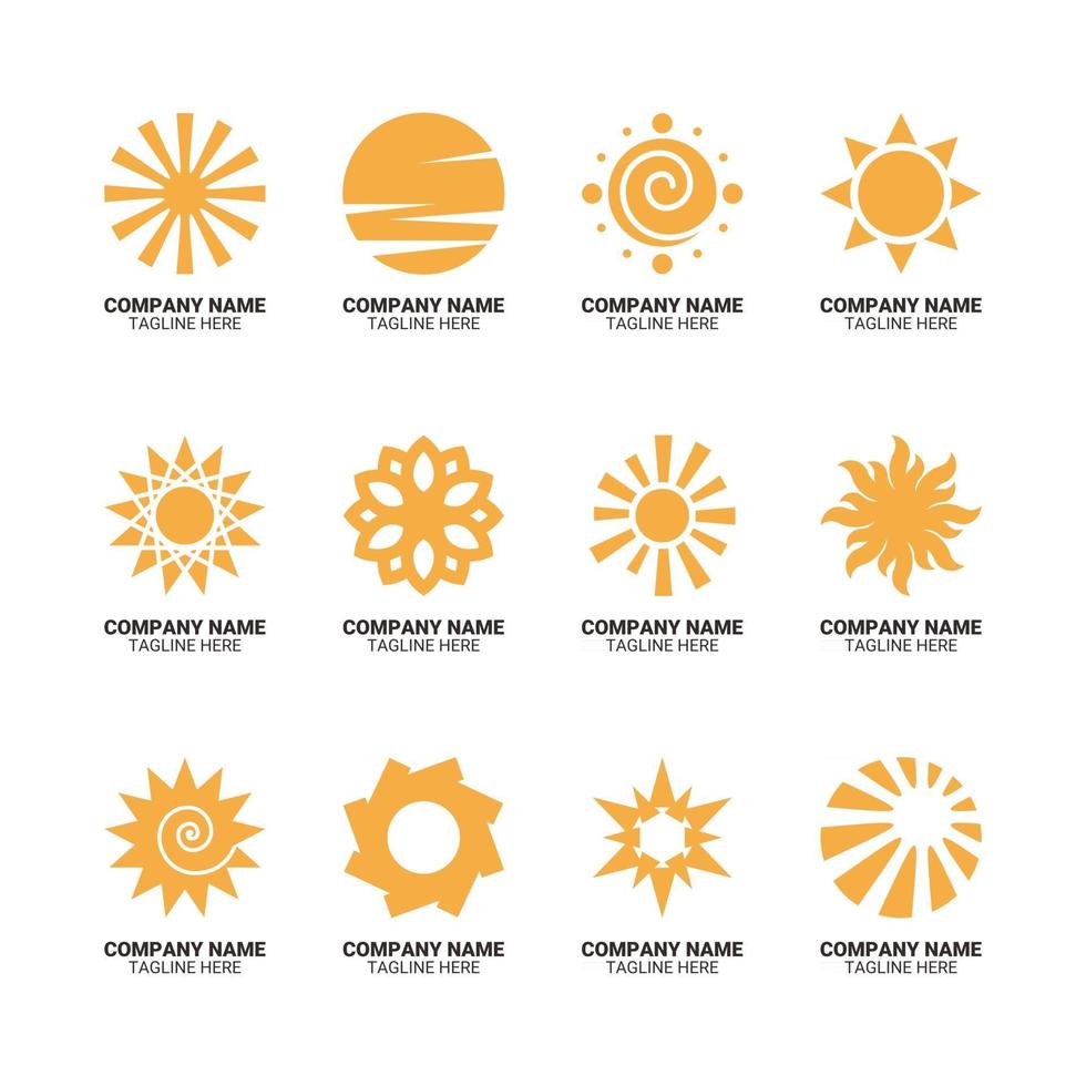 Sun Bright Company Logo Set vector