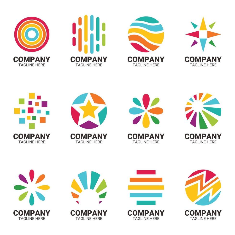 Set of Rainbow Logo vector