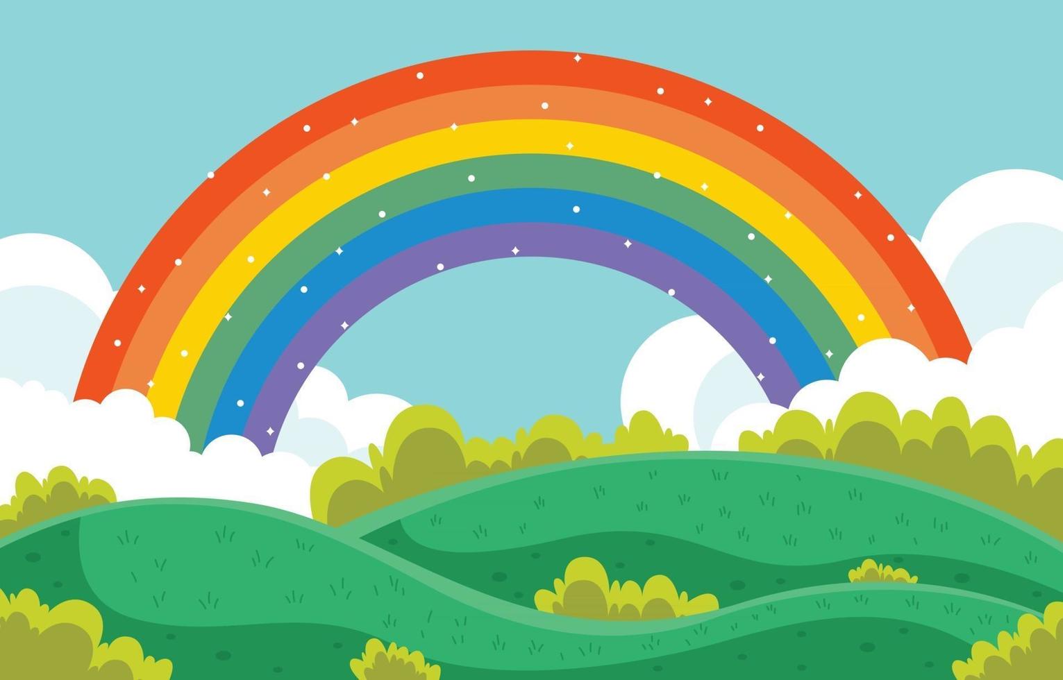 fondo colorido del paisaje del arco iris vector