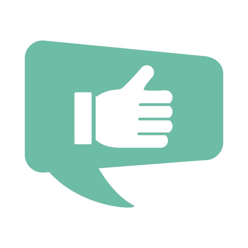 hand like social media marketing flat style vector