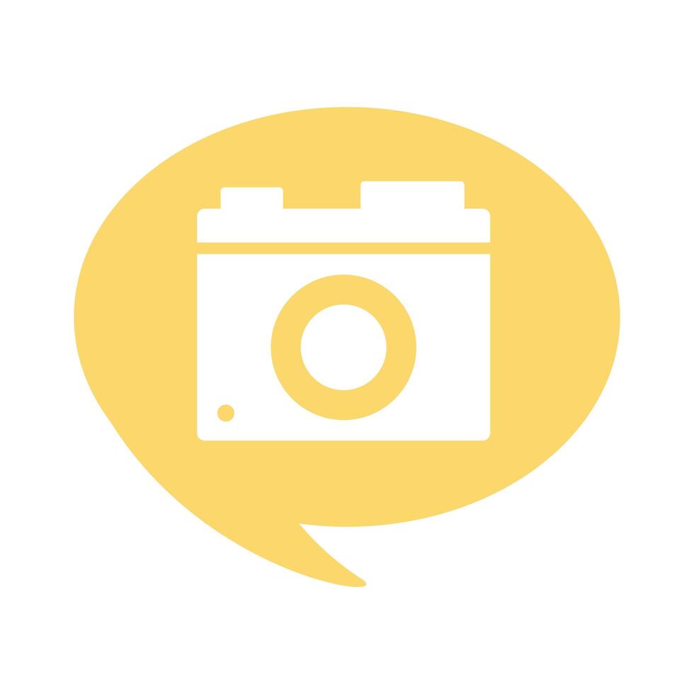 icono de estilo plano fotográfico de cámara vector