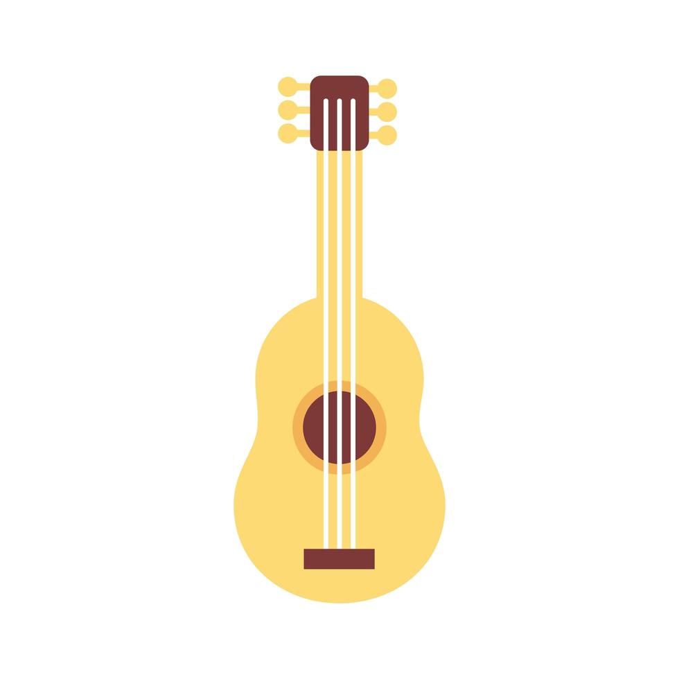 icono de estilo plano de instrumento de guitarra vector