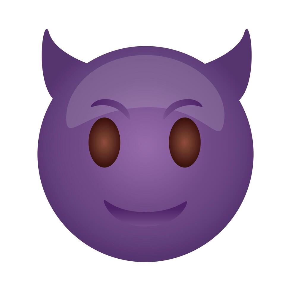 devil emoji face classic flat style icon vector