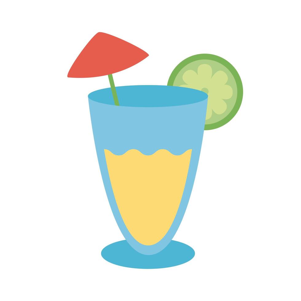 icono de estilo plano de cóctel tropical vector