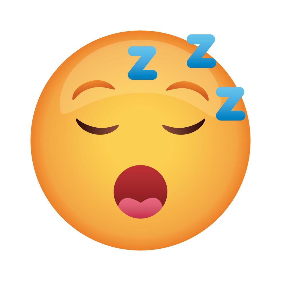 emoji dormido cara icono de estilo plano clásico vector