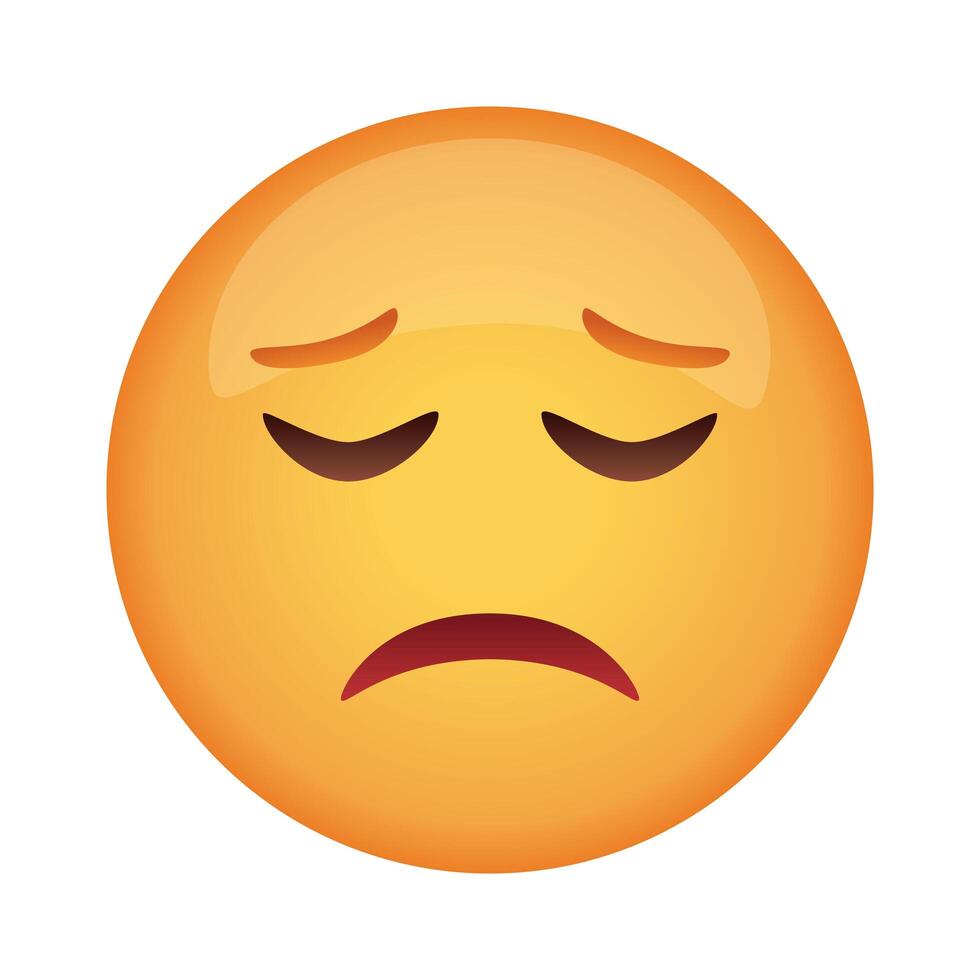 icono de estilo plano clásico de cara de emoji triste vector