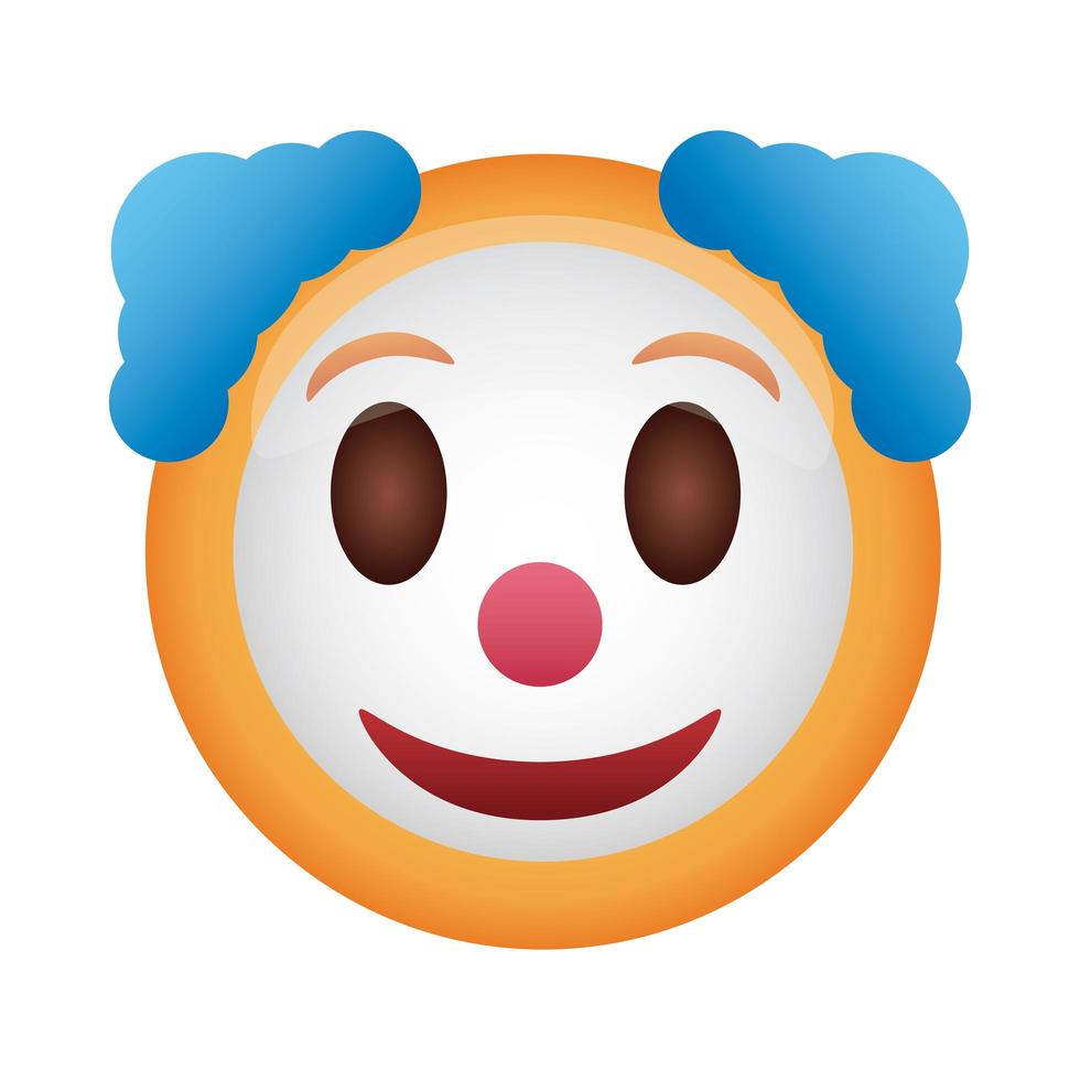 payaso emoji cara icono de estilo plano vector