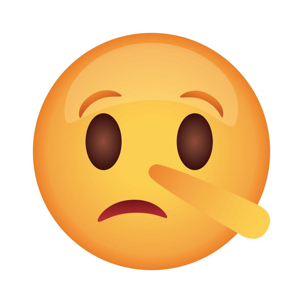 sad emoji face with long nose flat style icon vector