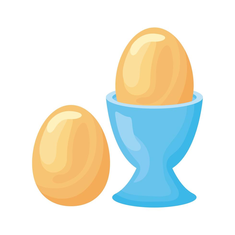 boiled egg detailed style icon vector
