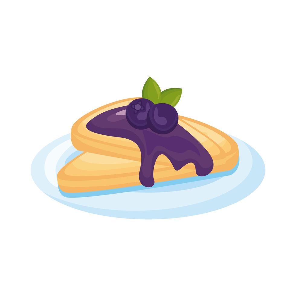 bread sliced with grapes jam breakfast detailed style icon vector