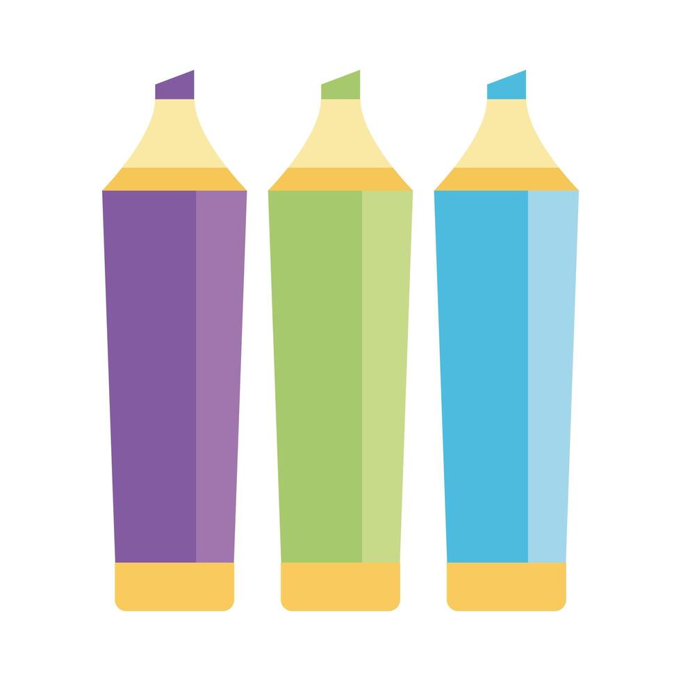 pencils colors school supplies flat style icon vector