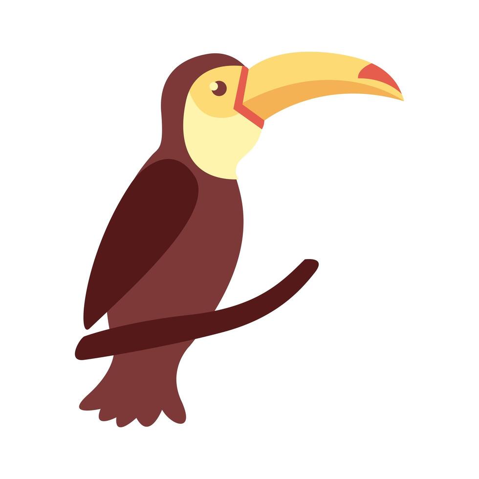 icono de estilo plano de pájaro tucán vector