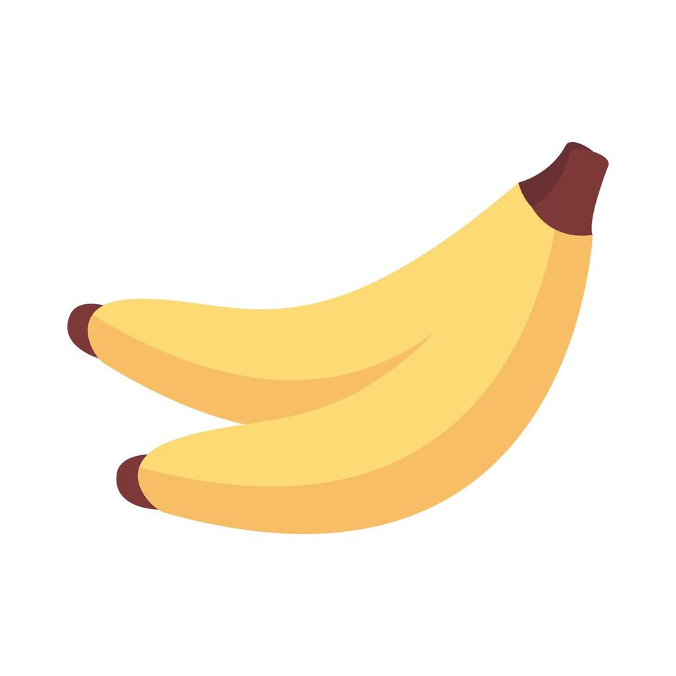 icono de estilo plano de frutas de plátanos frescos vector