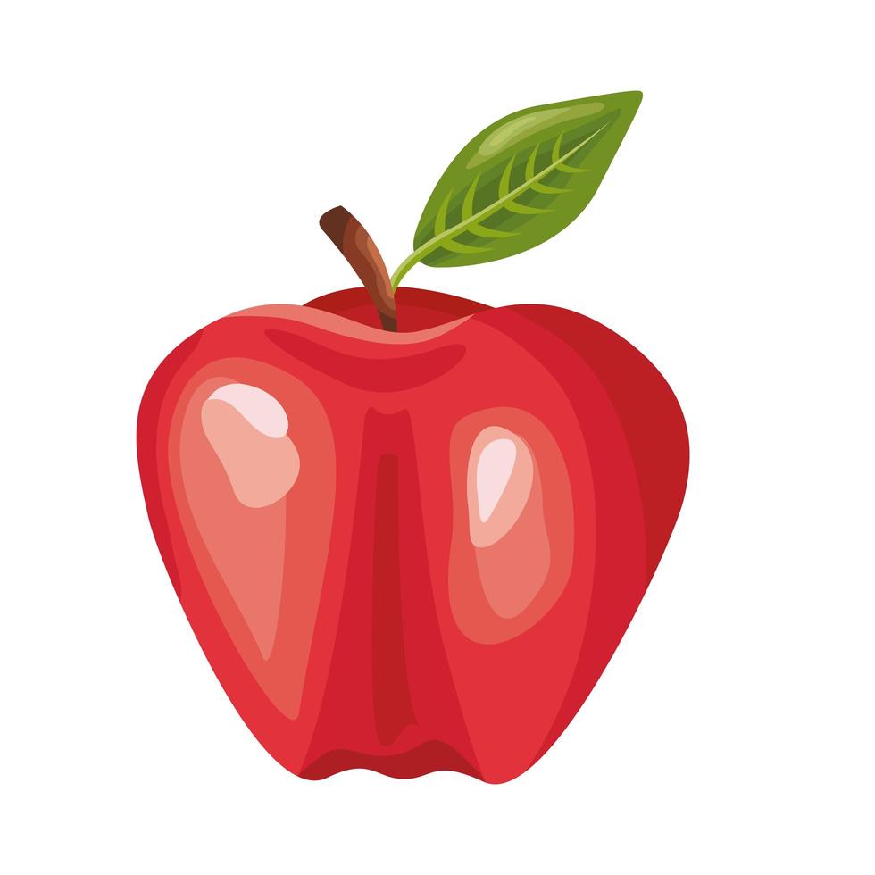 manzana fresca deliciosa fruta icono de estilo detallado vector