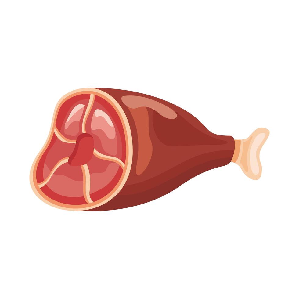 icono de estilo detallado de carne de pierna vector