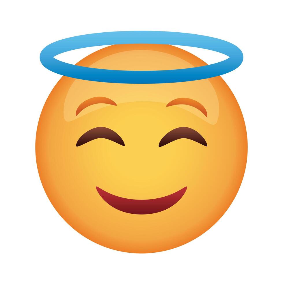 angel emoji face icono de estilo plano clásico vector