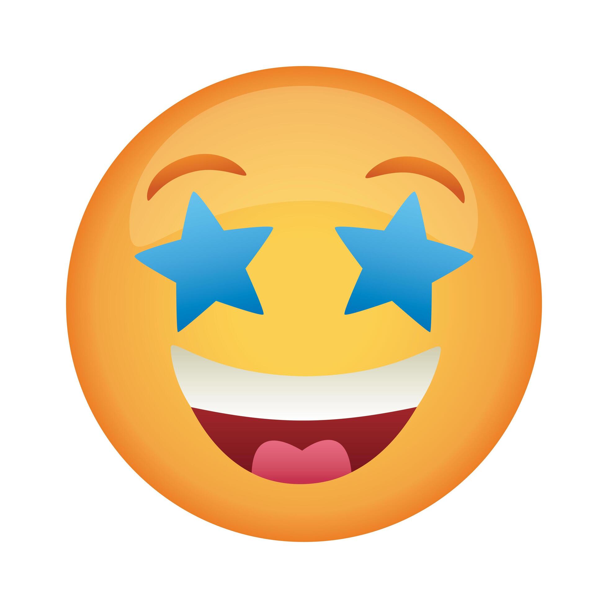 emoji face laughing with eyes stars flat style icon 2475942 Vector Art