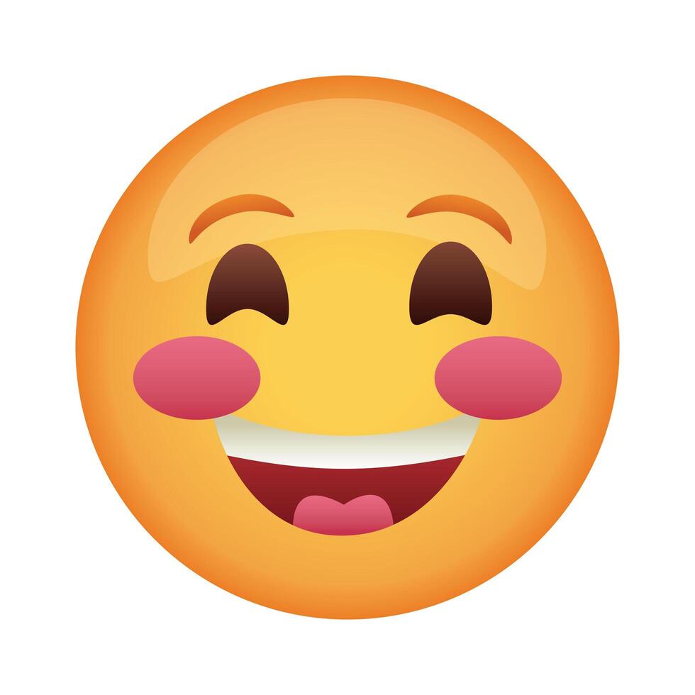 happy emoji face classic flat style icon vector