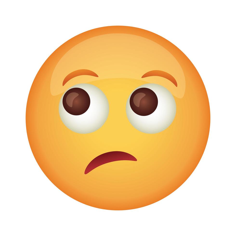 icono de estilo plano clásico de cara de emoji triste vector