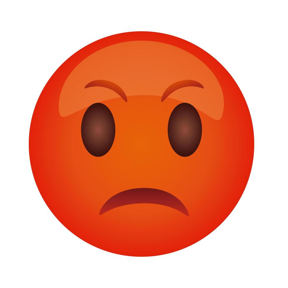 angry emoji with red face flat style icon vector