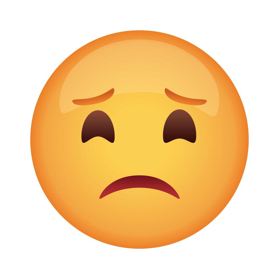 icono de estilo plano clásico de cara de emoji triste vector