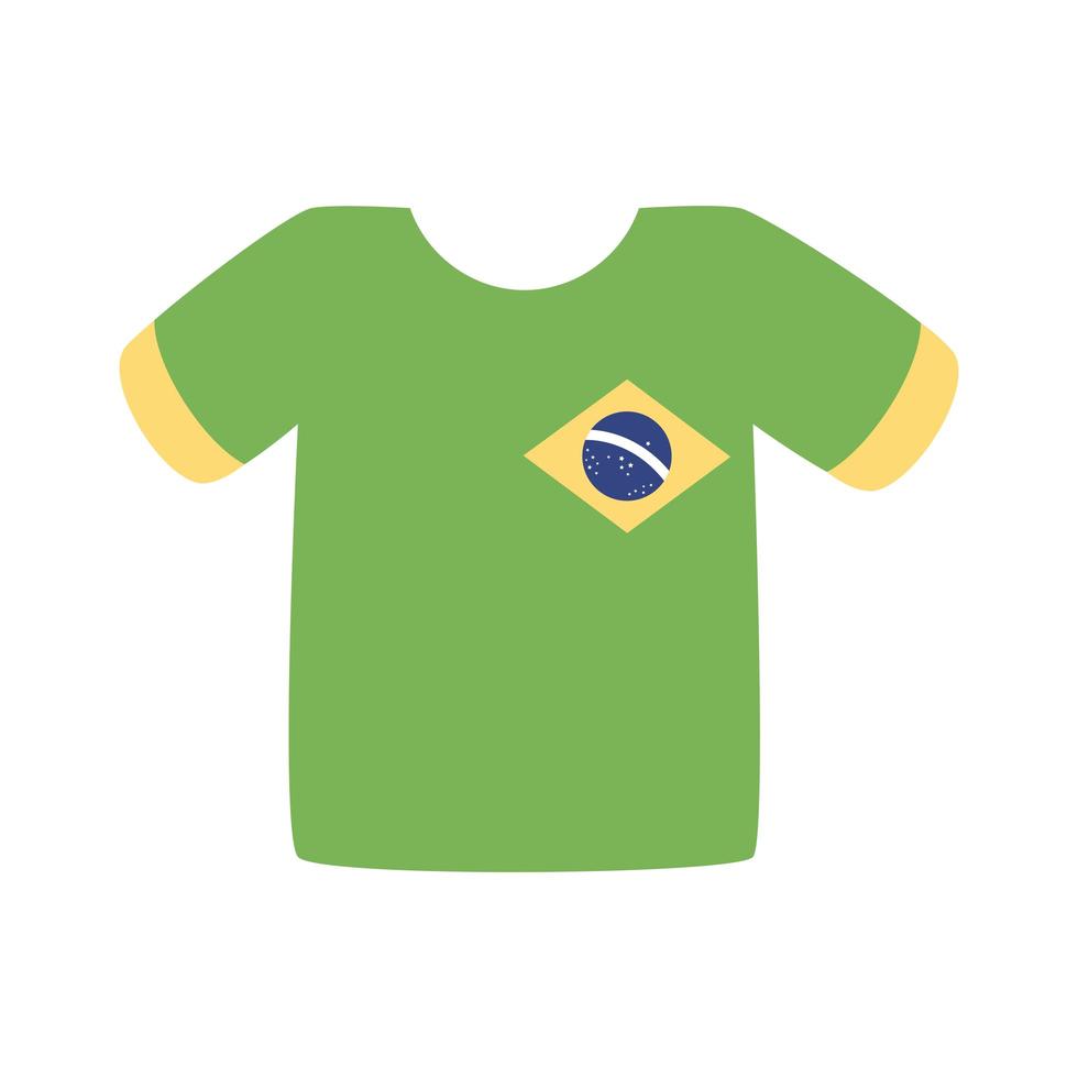 bandera de brasil en camisa icono de estilo plano vector