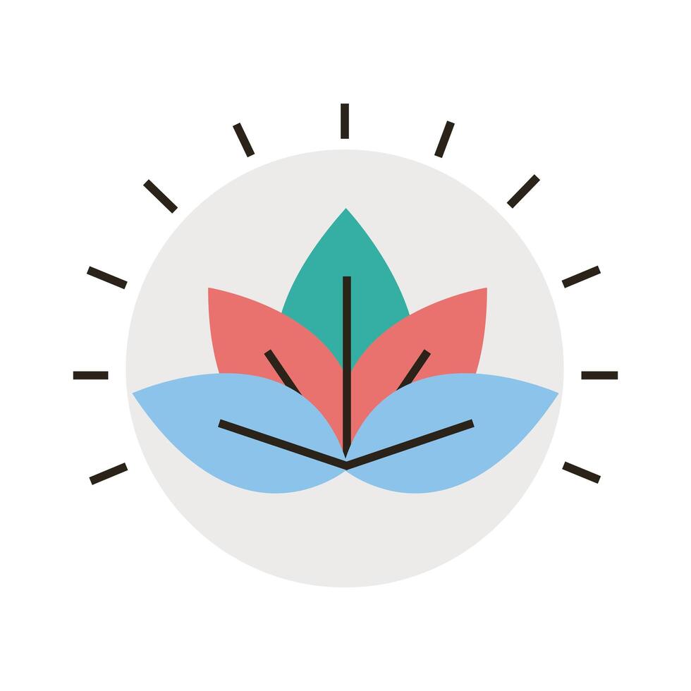 leafs plant line and fill style icon vector