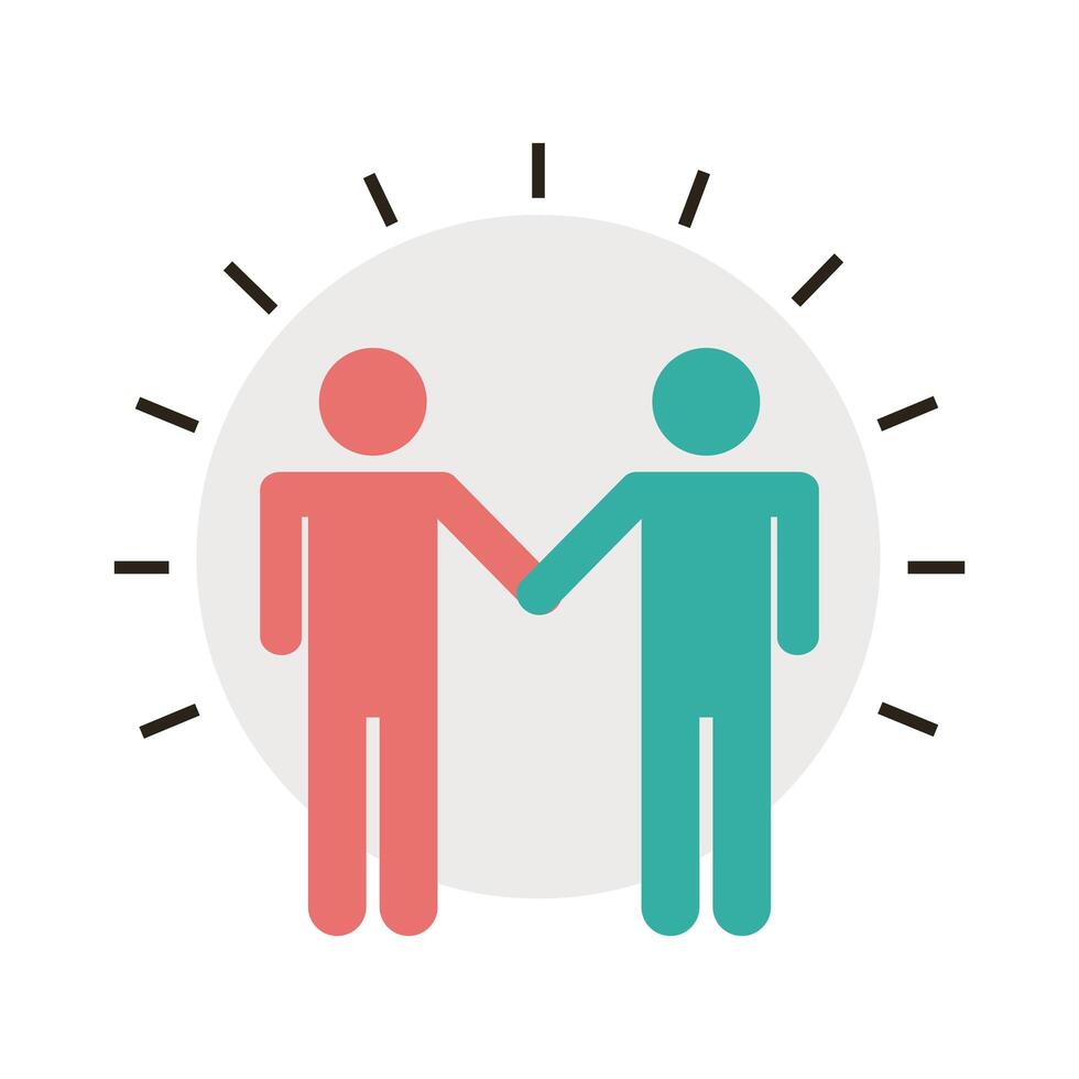 couple humans figures silhouettes line and fill style icon vector