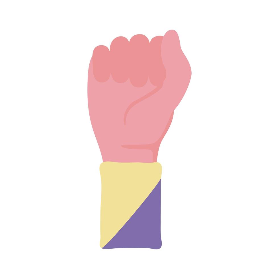 hand human fist protesting flat style vector