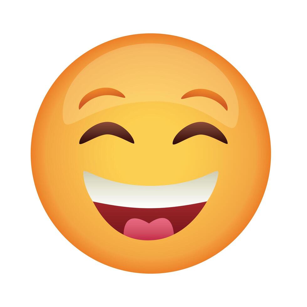 emoji face laughing classic flat style icon vector