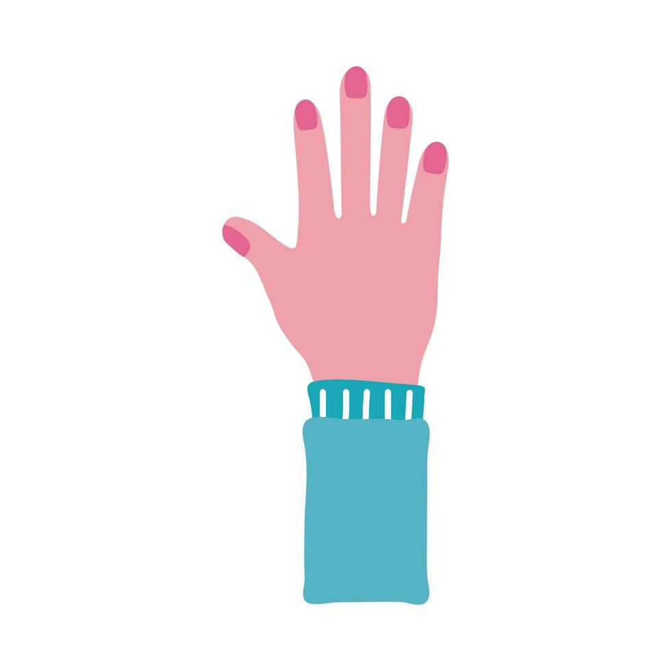 female hand human stop protesting flat style icon vector