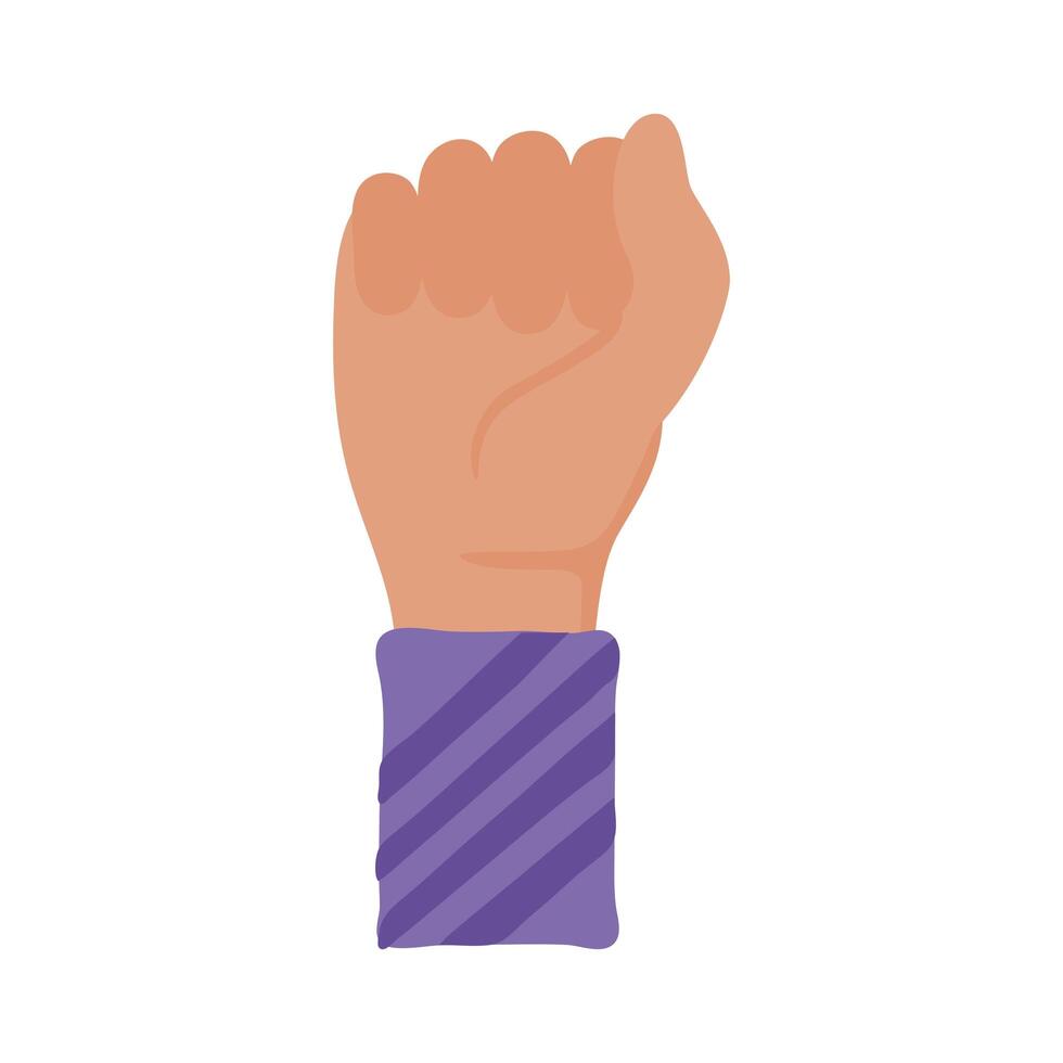 hand human fist protesting flat style vector