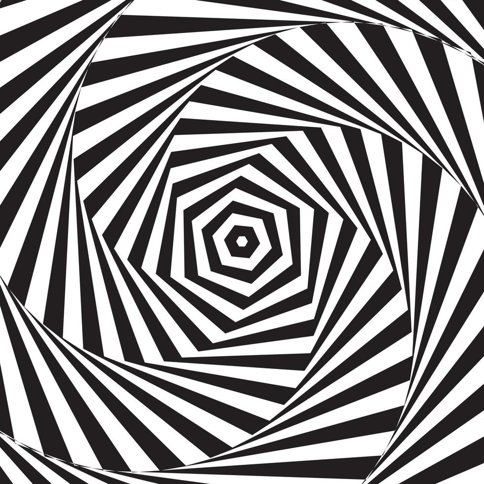 Black and white hypnotic background vector