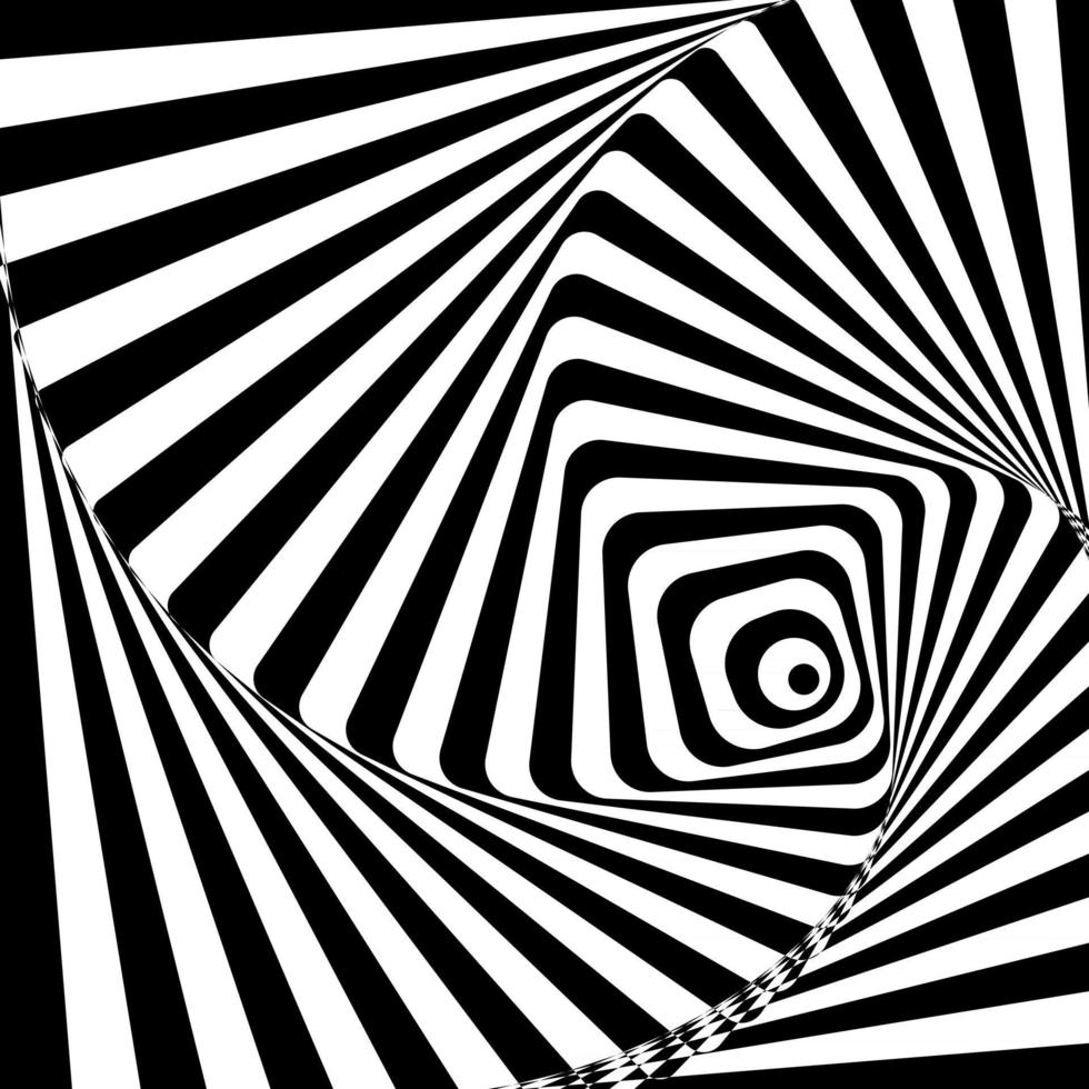 Black and white hypnotic background vector