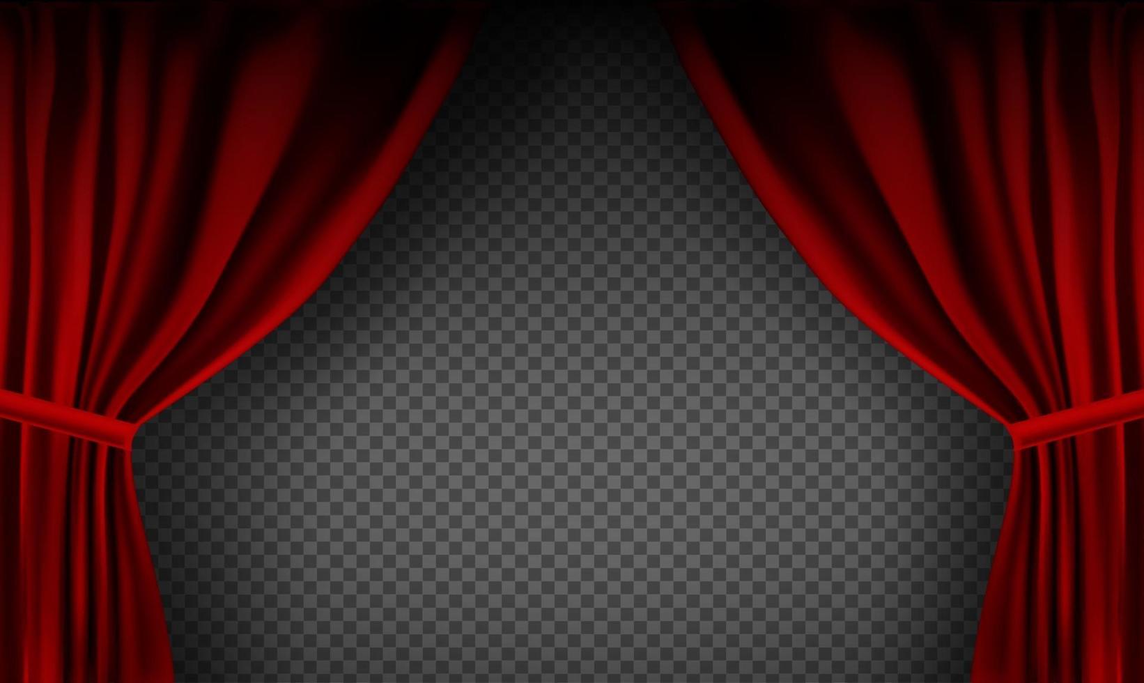 Realistic colorful red velvet curtain folded vector